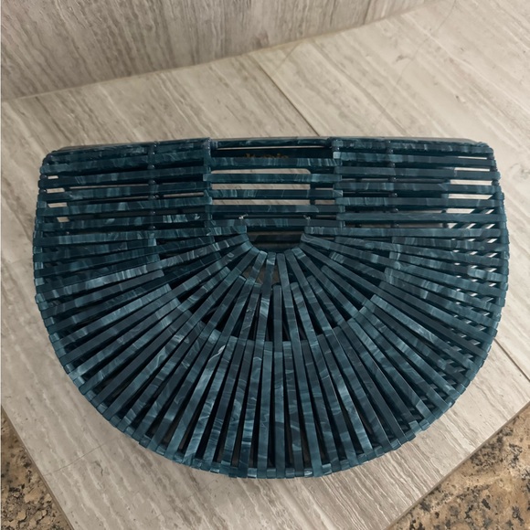 Cult Gaia Blue Woven Clutch - Picture 2 of 12